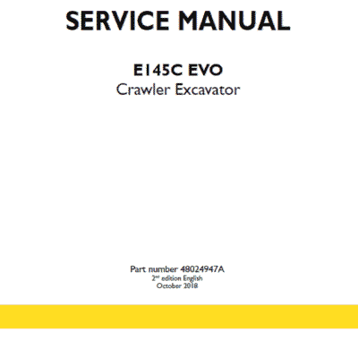 New Holland E145C Evo Excavator Service Manual