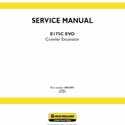 New Holland E175C Evo Excavator Service Manual