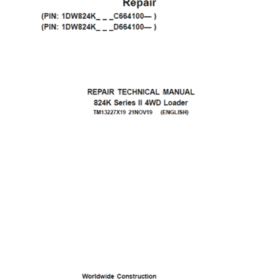 John Deere 824K 4WD Series II Loader Technical Manual