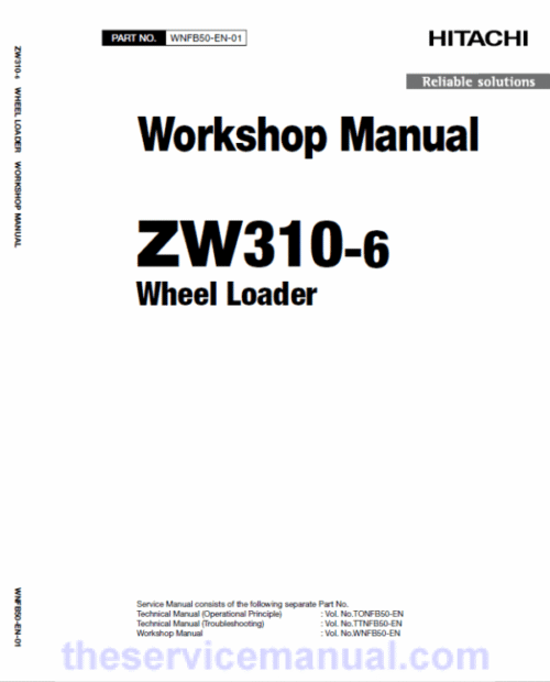 Hitachi ZW310-6 Wheel Loader Service Repair Manual