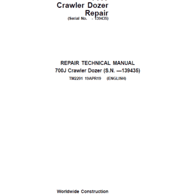 John Deere 700J Crawler Dozer Service Manual