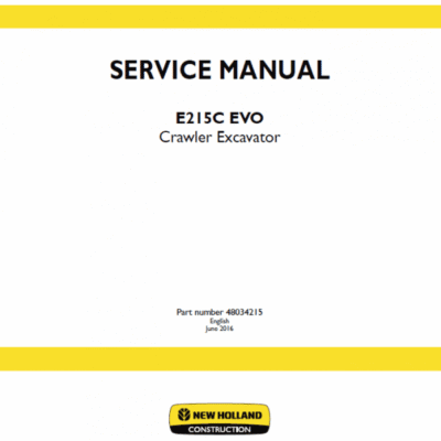 New Holland E215C Evo Excavator Service Manual