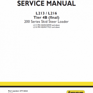 New Holland L213, L215, L216 SkidSteer Loader Service Manual New Holland L213, L215, L216 SkidSteer Loader Service Manual - Image 2
