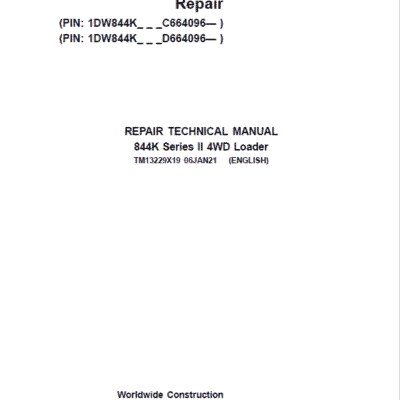 John Deere 844K 4WD Series II Loader Technical Manual