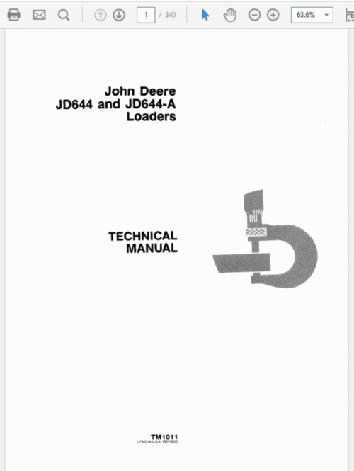 John Deere 644, 644A Loader Repair Technical Manual