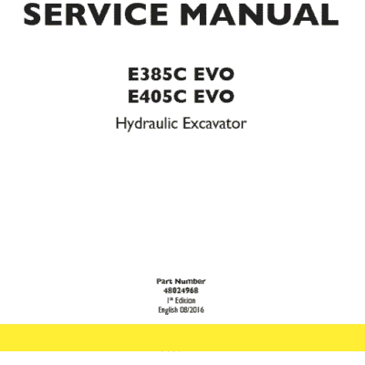 New Holland E405C Evo Excavator Service Manual