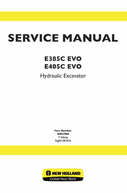 New Holland E405C Evo Excavator Service Manual New Holland E405C Evo Excavator Service Manual