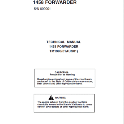 John Deere 1458 Forwarder Repair Technical Manual