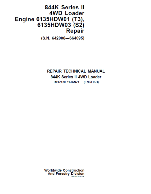 Discover the John Deere 844K Series II 4WD Engine T3