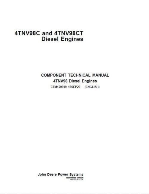 John Deere 4TNV98C, 4TNV98CT Engine Technical Manual