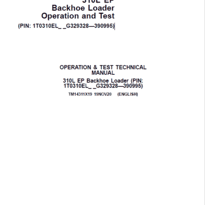Cart John Deere 310L EP Backhoe Loader Technical Manual