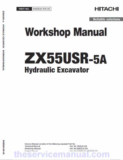Hitachi ZX55USR-5A Excavator Service Repair Manual