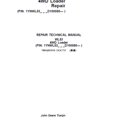 John Deere WL53 4WD Loader Repair Technical Manual