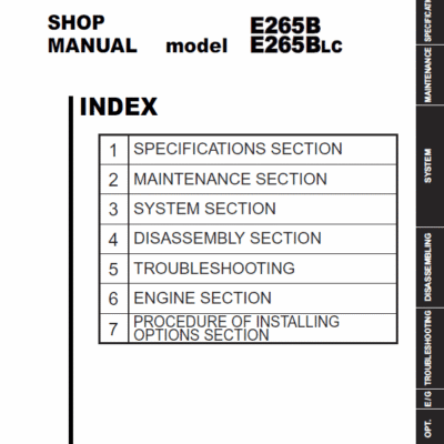 New Holland E265B, E265BLC Excavator Service Manual