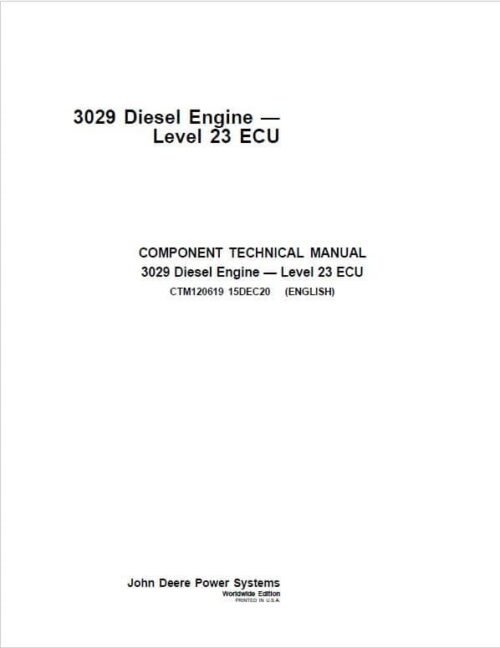 John Deere 3029 Diesel Engine Level 23 ECU Component Technical Manual