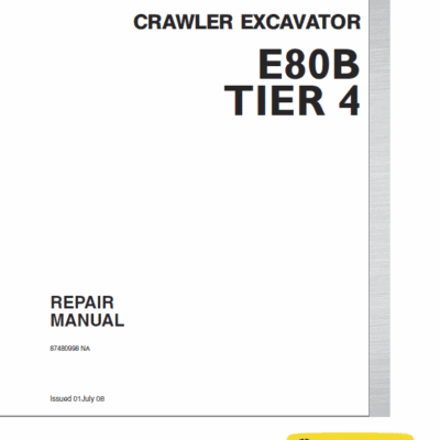 New Holland E80B Tier 4 Excavator Service Manual