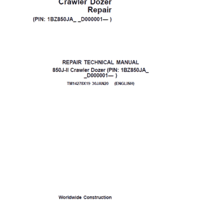 John Deere 850J-II Crawler Dozer Technical Manual (SN. from D000001)