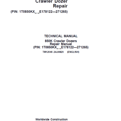 John Deere 850K Crawler Dozer Service Manual