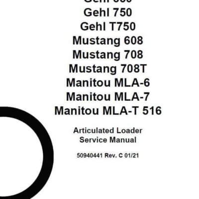 Cart Gehl AL 650 Articulated Loader Repair Service Manual