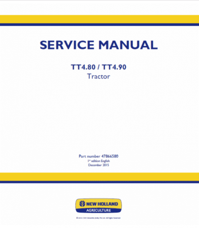 New Holland TT4.80, TT4.90 Tractor Service Manual