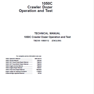 John Deere 1050C Crawler Dozer Service Manual