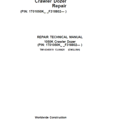 John Deere 1050K Crawler Dozer Services Manual