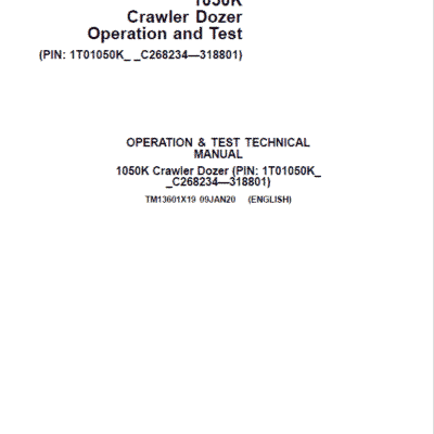 Cart John Deere 1050K Crawler Dozer Service Manual