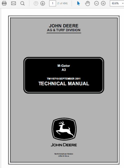 John Deere A3 M-Gator Service Manual