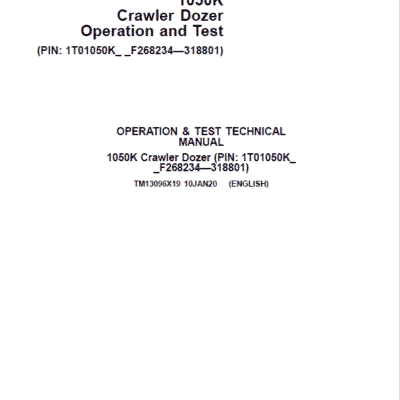 Cart John Deere 1050K Crawler Dozer Service Repair Manual