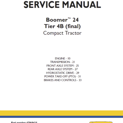 New Holland Boomer 24 Tractor Service Manual