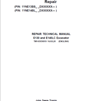 John Deere E130 E140LC Repair Service Manual