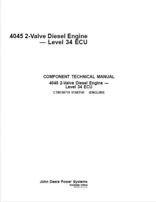John Deere 4045 2-Valve Diesel Engine Level 34 ECU Component Technical Manual
