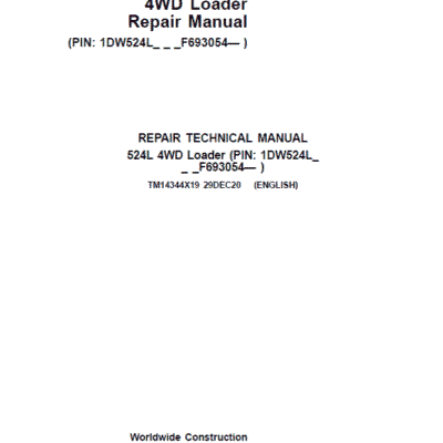 John Deere 524L 4WD Loader Repair Technical Manual