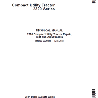 John Deere 2320 Utility Tractor Test Technical Manual