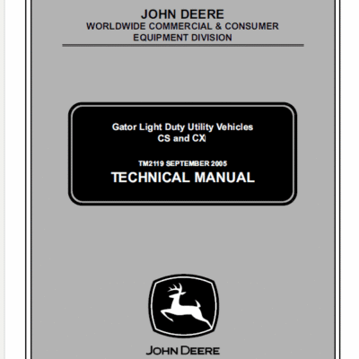 Cart John Deere CS and CX Gator Utility Vehicles Service Manual