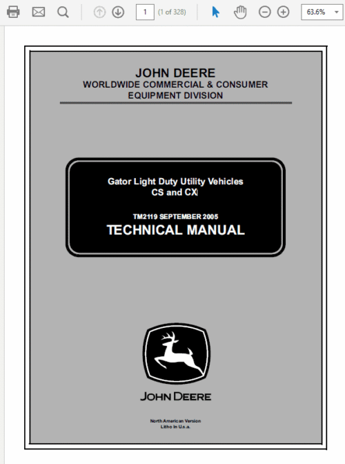John Deere CS and CX Gator Utility Vehicles Service Manual