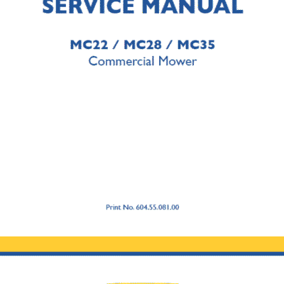 Cart New Holland MC22, MC28, MC35 Mower Service Manual