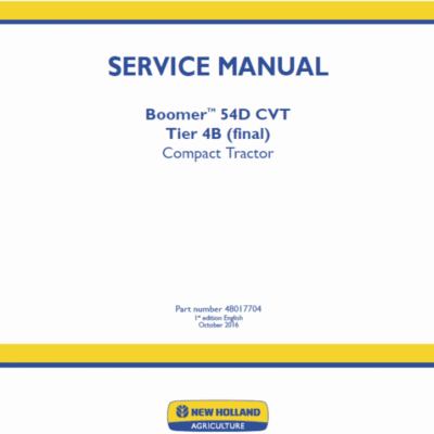 New Holland Boomer 54D CVT Tractor Service Manual