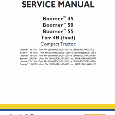 New Holland Boomer 45, 50 and 55 Tractor Service Manual