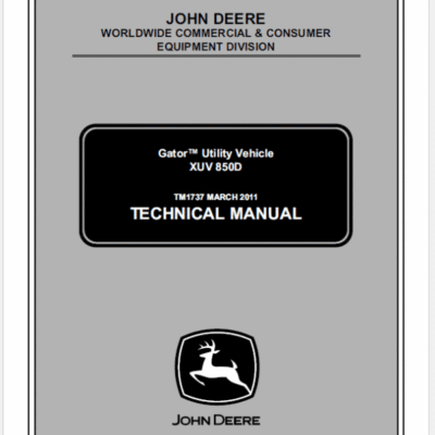 Cart John Deere XUV 850D M-Gator Utility Vehicle Service Manual