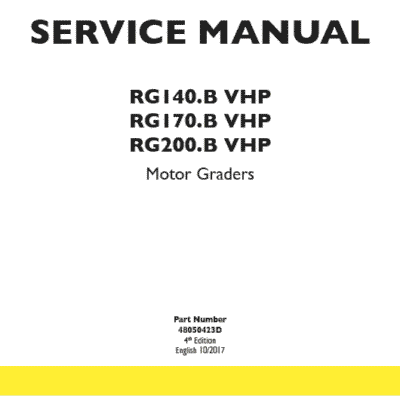 Cart New Holland RG140.B VHP, RG170.B VHP, RG200.B VHP Motor Graders Manual