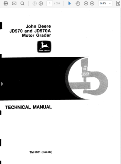 John Deere 570, 570A Motor Grader Repair Technical Manual - Image 2