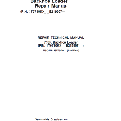 John Deere 710K Backhoe Loader Repair Service Manual