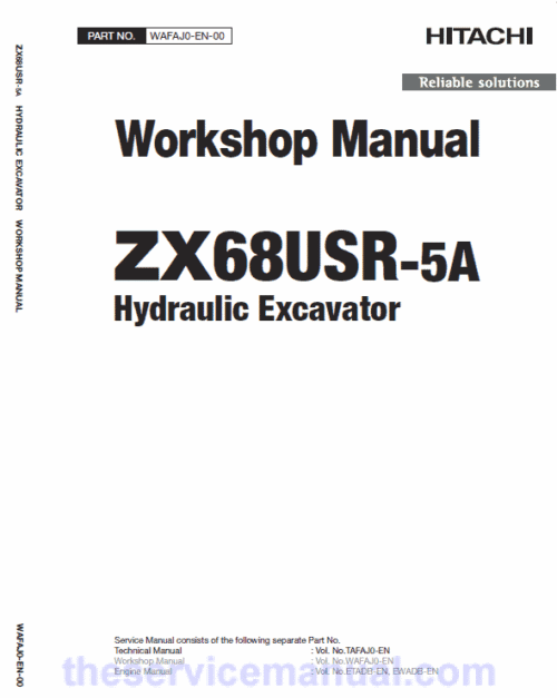 Hitachi ZX68USR-5A Excavator Service Repair Manual