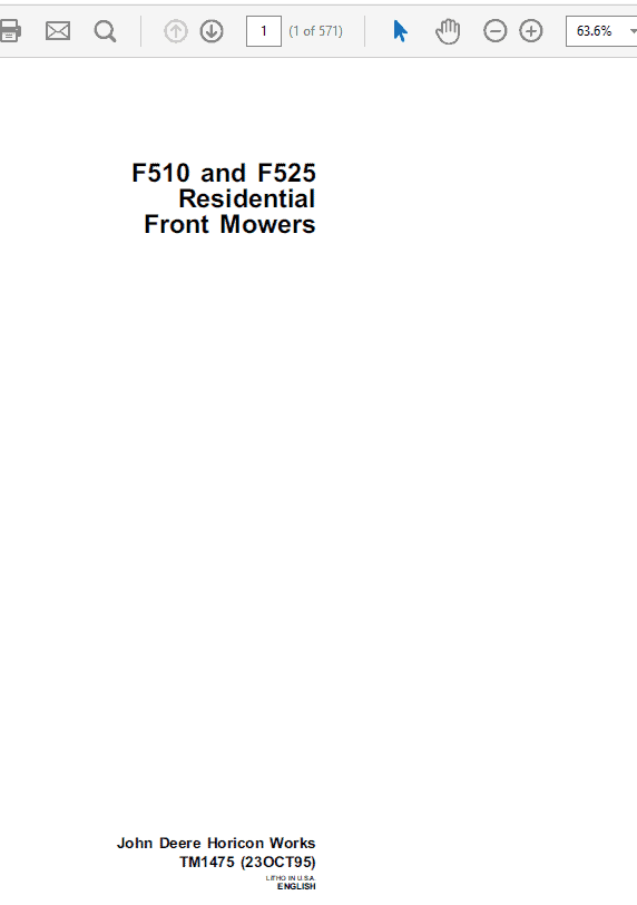 John Deere F510, F525 Front Mowers Technical Manual John Deere F510, F525 Front Mowers Technical Manual - Image 2