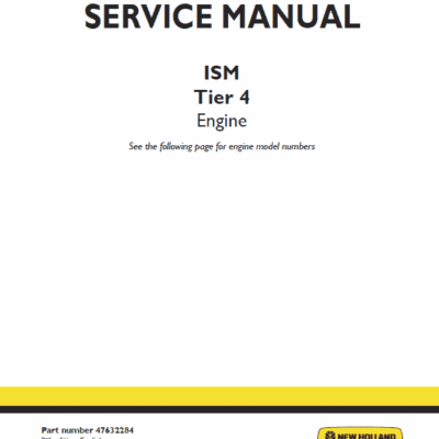ISM Tier 4 Engine Service Repair Manual