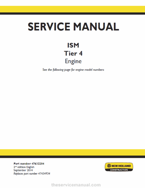 ISM Tier 4 Engine Service Repair Manual