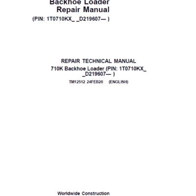 John Deere 710K Backhoe Loader Repair Services Manual
