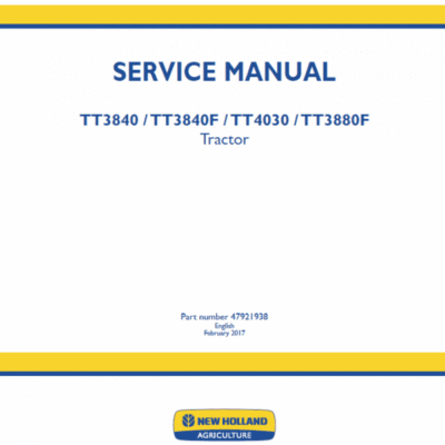 New Holland TT3840, TT3840F, TT4030, TT3880F Tractor Service Manual