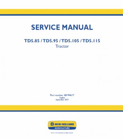 New Holland TD5.95 TD5.105 Tractor Service Manual